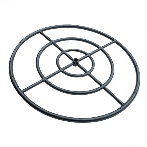 Vista 9 de Stanbroil Anillo redondo para quemador de fogata de 12 pulgadas para gas natural y propano, acero negro para chimenea interior y exterior, BTU