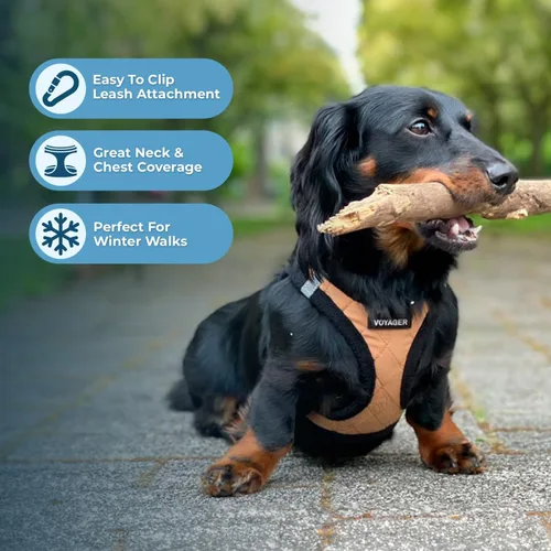 Vista 7 de Best Pet Supplies - Arnés para todo clima de malla y felpa, reflectante y antitirones, para perros/gatos pequeños/medianos, cierre de gancho y felpa
