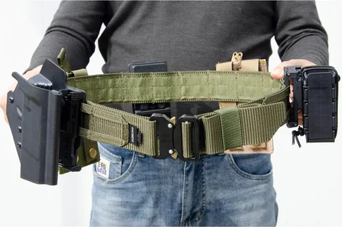 Vista 4 de Cinturón táctico para armas de batalla, liberación rápida de 1.75 pulgadas Molle Law Enforcement Rigger de guerra, rango de tiro de combate Nylon