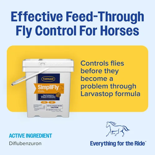 Vista 3 de Farnam SimpliFly - Suplemento diario de control de moscas para caballos, 3.75 libras, pellets apetecibles aprobados por la EPA, evita las moscas