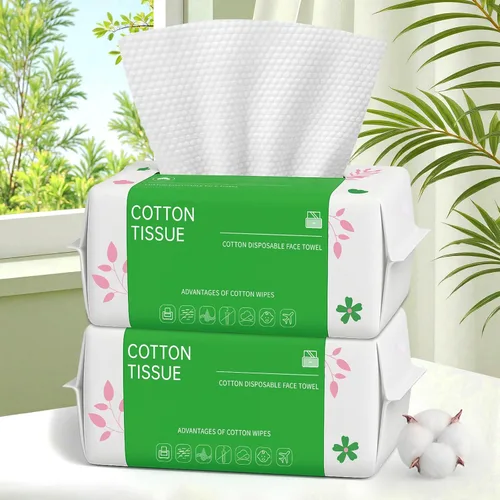 Vista 10 de Toallas faciales desechables, 100 unidades, toallas faciales biodegradables para piel sensible, paño facial ultra suave y grueso, toallitas secas