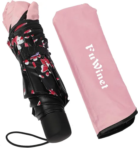 Vista 7 de Sakura - Sombrilla plegable resistente al viento anti lluviasol flor de cerezo