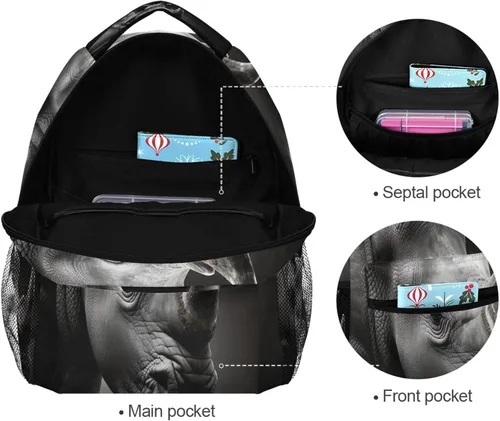 Vista 7 de Nander Mochila de viaje con mapa del mundo, pintura escolar, mochila para computadora portátil, mochila universitaria para mujeres, hombres, niños