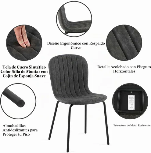 Vista 6 de NORDICANA Juego de mesa de comedor de 5 piezas, mesa de comedor rectangular moderna y sillas para cocina, comedor, rincón de desayuno con 4 sillas