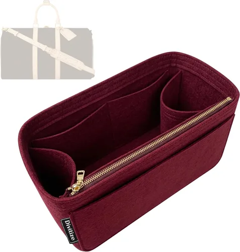 Vista 24 de Divitize Organizador de bolso premium compatible con LV Keepall 25/35/45/50/55/60, hecho a mano, ajuste perfecto, cómodo y resistente, fieltro