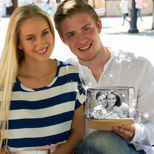 Vista 8 de Regalos personalizados con fotos de cristal 3D para ella, esposa, mamá, papá, mujeres, hombres, parejas, regalos personalizados con imágenes