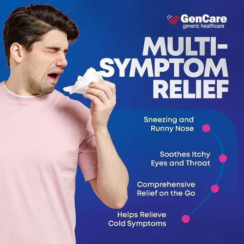 Vista 5 de GenCare Medicina para aliviar la alergia – 100 cápsulas blandas – Difenhidramina 25 mg – Antihistamínicos para adultos para congestión, estornudos