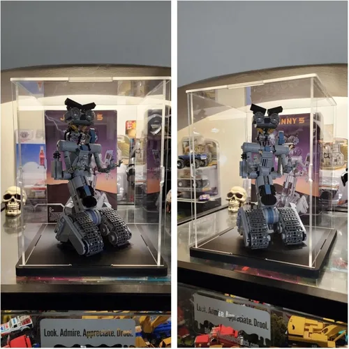 Vista 5 de Vitrina de acrílico transparente engrosada para coleccionables de Lego 75328 75976 Minifigure, caja transparente de autoensamblaje a prueba de polvo