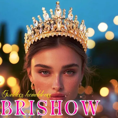 Vista 17 de Brishow Tocado de quinceañera con coronas de reina y mariposas doradas para mujer