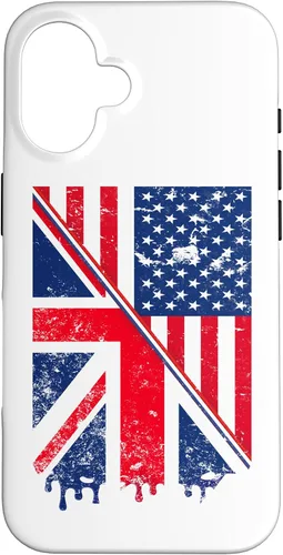 Vista 31 de Funda para iPhone 15 Union Jack y bandera estadounidense para expatriados británicos y estadounidenses