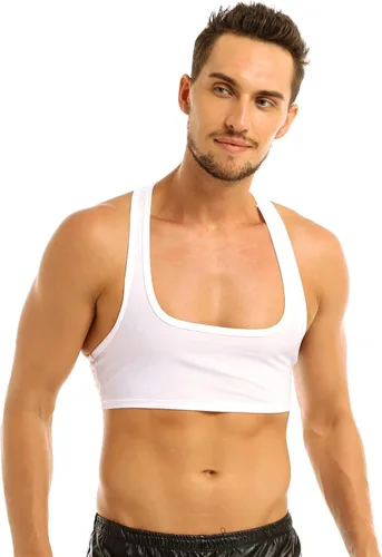 Vista 2 de Freebily Camiseta sin mangas para hombre, culturismo, entrenamiento, gimnasio, muscular, media camiseta de fitness