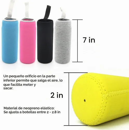 Vista 2 de Kvvdi Paquete de 8 fundas de neopreno para botella de agua de 12 oz - 18 onzas, funda de botella de vidrio aislada de 16.9 oz