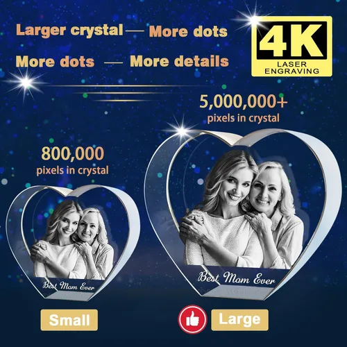 Vista 6 de Novgarden Foto de cristal 3D, regalos personalizados para el día de la madre, regalos conmemorativos para mujeres y ella, en cumpleaños