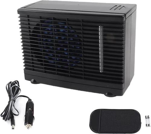 Vista 7 de Ventilador portátil de 12 V para coche, camión, hogar, mini ventilador de aire acondicionado, enfriador de agua evaporativo, 7.9 x 4.3 x 5.9 pulgadas