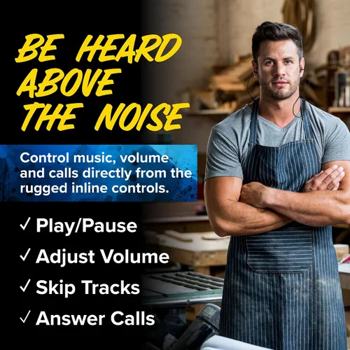 Vista 8 de Plugfones Liberate 2.0 Auriculares Bluetooth para el trabajo, auriculares inalámbricos de seguridad compatibles con OSHA, 29dB NRR protección