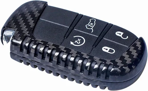 Vista 4 de Funda para llavero de fibra de carbono genuina para Jeep Compass Grand Cherokee SRT Renegade Trailhawk Smart Car Remote Key Fob Case para hombres