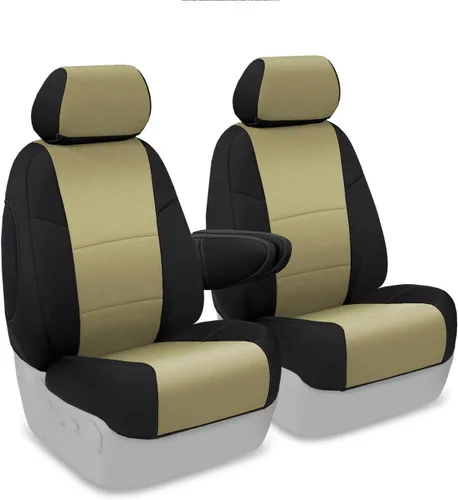 Vista 9 de Coverking Funda de asiento de cubo delantero 50/50 para modelos seleccionados de Honda Element - Neosupreme Solid (negro)