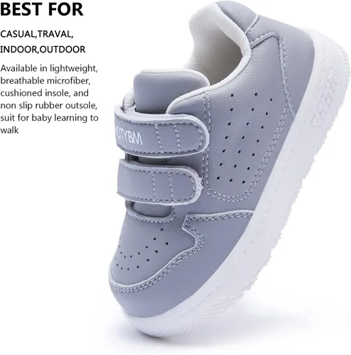 Vista 3 de BMCiTYBM Zapatos de bebé para niños y niñas, primeros zapatos para caminar, zapatos para caminar para niños pequeños, zapatillas ligeras
