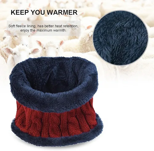 Vista 8 de MUCO Conjunto de gorros de invierno para hombre y mujer gorro de punto cálido forro polar grueso calentador de cuello para hombres y mujeres Muco
