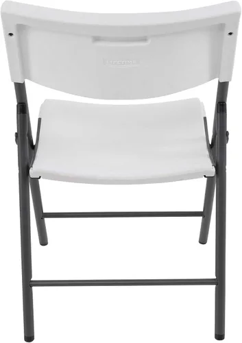 Vista 6 de LIFETIME 80191 Silla plegable comercial ligera, granito blanco con marco gris, paquete de 4