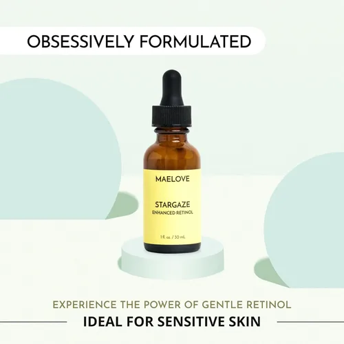 Vista 4 de MAELOVE Stargaze - Suero de retinol mejorado, 0.25% retinol liberado por el tiempo para piel radiante, hidratante con ácido hialurónico