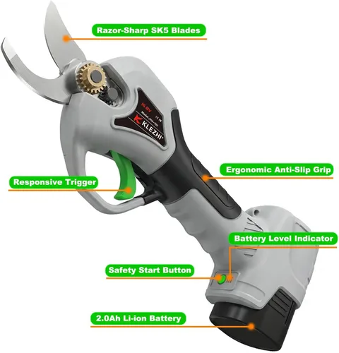 Vista 2 de Electric Pruning Shears 1inch Cutting Diameter, 16.8V Professional Cordless Battery Powered Tree Branch Pruner with 2000mAh Batteries for Branch