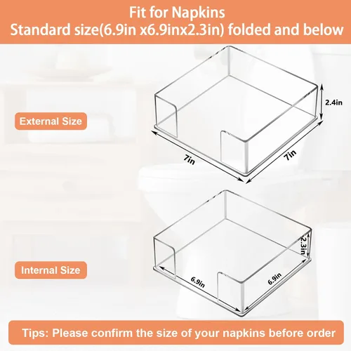 Vista 2 de Servilletero de Acrílico, Soporte de Servilletas de Acrílico para Mesa y Cocina, Servilleteros de Mesa, Bandeja de Servilletas para Baño, Cocina
