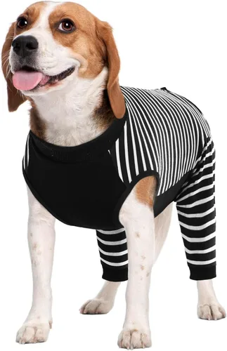 Vista 13 de Kuoser Traje de Cirugía para Perro Hembra Esterilización Macho Castración, Manga de Pierna de Perro para Dejar de Lamer Enterizo Suave para Perro