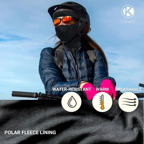 Vista 6 de Pasamontañas con luz LED recargable, resistente al agua, máscara térmica unisex de cara completa para actividades al aire libre, luz manos libres