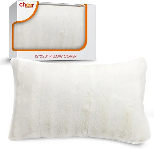 Vista 24 de Cheer Collection Funda de Almohada Decorativa de Piel Sintética 18x18 pulgadas– Funda de Almohada de Acento Decorativa Suave para Sofá o Cama, Funda