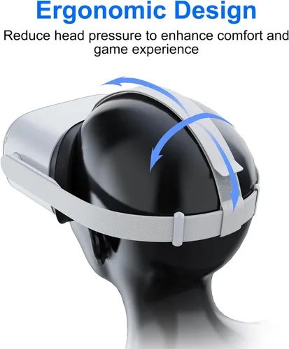 Vista 3 de Original Head Strap for Oculus Quest 2, Replacement Head Strap for Meta Quest 2, VR Accessories with 2 Pair Thumb Grip Caps