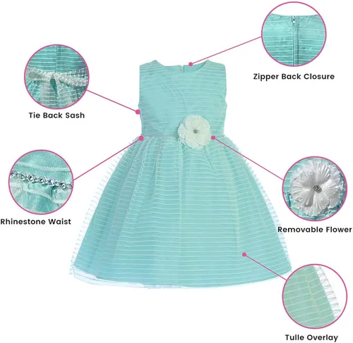 Vista 2 de Flor Vestidos de Pascua para Niñas Vestidos para Niñas Elegantes