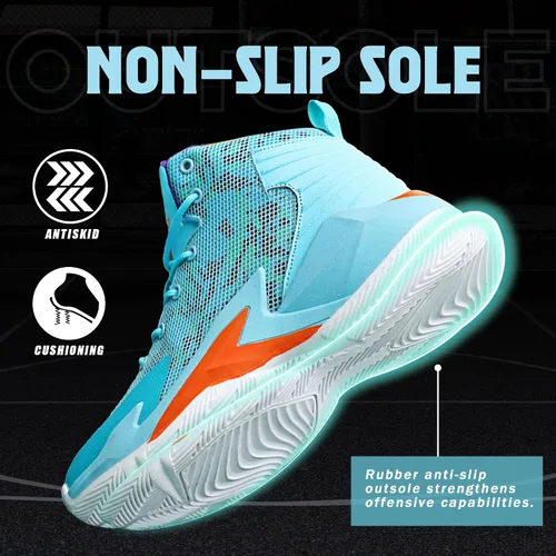 Vista 4 de CJSPORX Men Women Basketball Shoes Breathable Non Slip Outdoor Fashion Sneakers