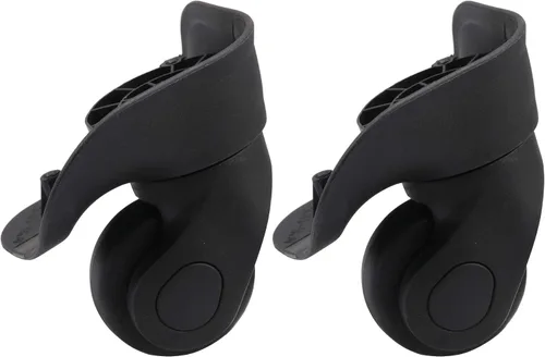 Vista 2 de RDEXP Juego de 2 ruedas negras de 1.92 pulgadas de diámetro para equipaje izquierdo y derecho con tornillos, pieza de repuesto