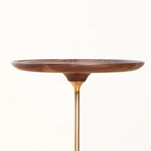 Vista 7 de COZYMATIC Castiglia - Mesa auxiliar redonda, mesa de centro con pedestal con mesa de madera, mesa de bebidas, mesa de sofá para sala de estar