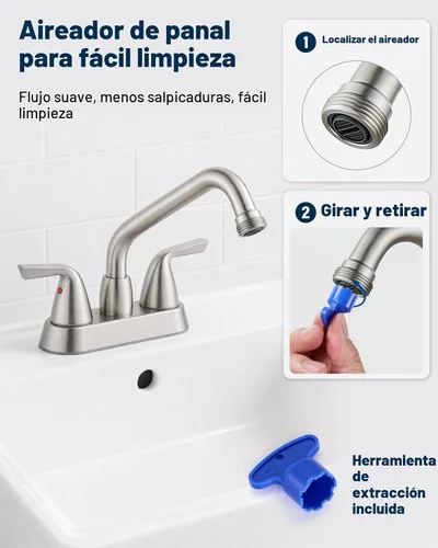 Vista 5 de Aolemi Grifo para lavadero utilitario, extremo roscado NPT de 3/4", níquel Níquel cepillado