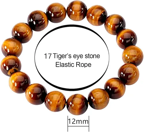 Vista 6 de Jewever Pulsera elástica unisex con piedras preciosas naturales de ojo de tigre (múltiples piezas)
