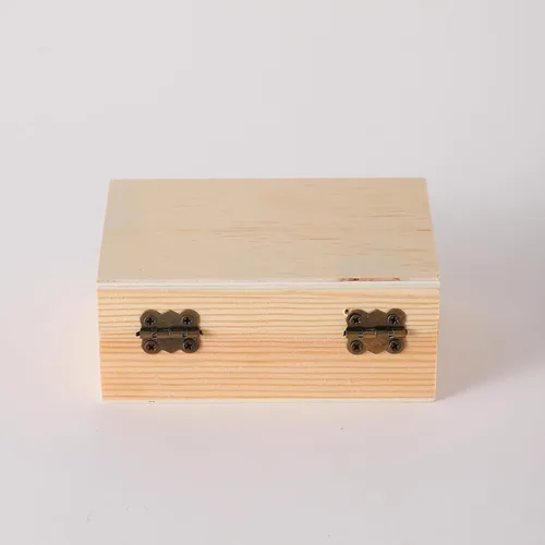 Vista 6 de 12 cajas pequeñas de madera para manualidades, cajas de madera sin terminar de 4.3 x 2.7 x 1.8 pulgadas con tapa, caja de recuerdo