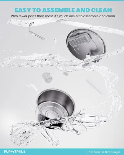 Vista 8 de Cat Water Fountain Stainless Steel - 108oz/3.2L Automatic Cat Water Fountain for Drinking with 3 Pcs Filters, Metal Pet Water Fountain Water