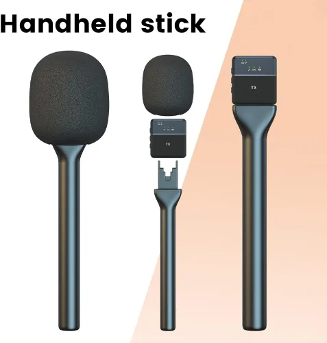 Vista 7 de Mango de micrófono para DJI RODE Soporte de mano para micrófono inalámbrico GO, soporte de micrófono de entrevista para todos los micrófonos