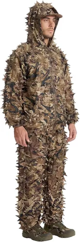 Vista 10 de LOOGU Traje de caza Ghillie, traje de camuflaje frondoso 3D, accesorios militares y de tiro, ropa de equipo táctico