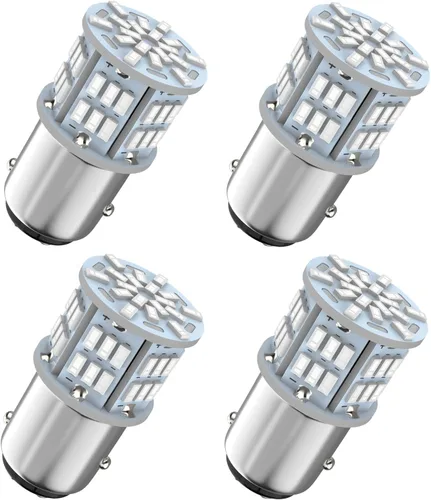 Vista 8 de Bombilla LED 1157 color amarillo ámbar, 12V-24V 1157 7528 2357 2057 BAY15D Bombilla LED de repuesto para luz de freno, luz trasera para automóvil