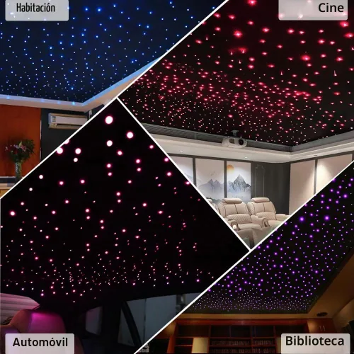 Vista 7 de Kit de Luces de Techo de Estrellas Firework Bluetooth Twinkle 10W para Decoración de Coche y Hogar con APP/Modo de Música Remoto RGBW LED Luz