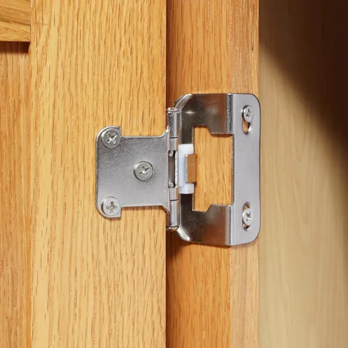 Vista 9 de Decobasics Paquete de 2 bisagras de gabinete de níquel cepillado superpuestas de 1/2 pulgada para puertas de gabinete (1 par), bisagras de marco