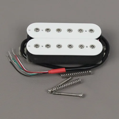 Vista 6 de FLEOR Pastillas de cuello para guitarra eléctrica Alnico 5 Humbucker de bobina doble - Blanco