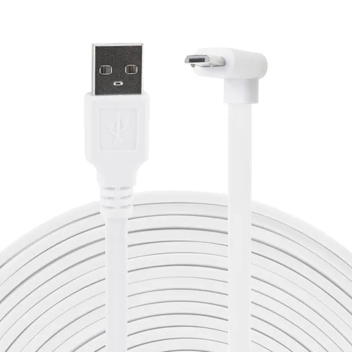 Vista 8 de LEFXMOPHY Cable de alimentación de 30 pies para WYZE Cam Pan V3 Conector en forma de L de 90 grados Micro USB Cable de extensión de ángulo recto 30FT