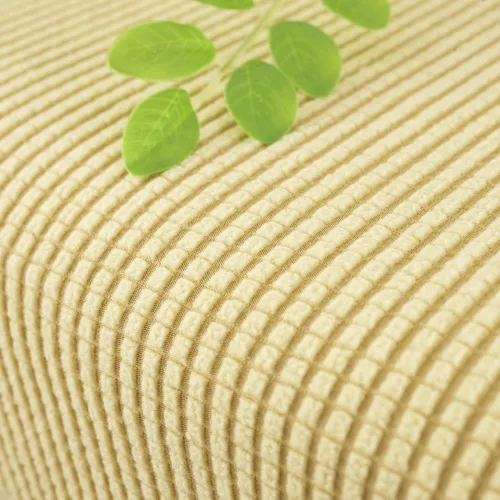 Vista 4 de PETCUTE Juego de 2 fundas elásticas para sillas de comedor, fundas de elastano para sillas de comedor, color beige
