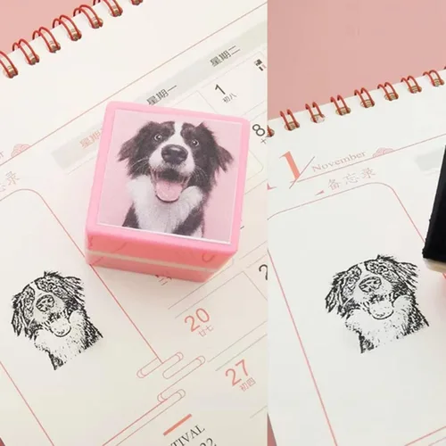 Vista 11 de Sello de retrato de mascota hecho a medida, sello personalizado para mascotas, idea de regalo, amante de los animales, sello de tinta personalizado