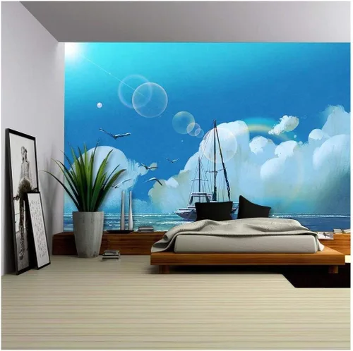 Vista 7 de Empapelado autoadhesivo grande Wall26, series mural de pared, WMR-WP-X-D838-66x24x4