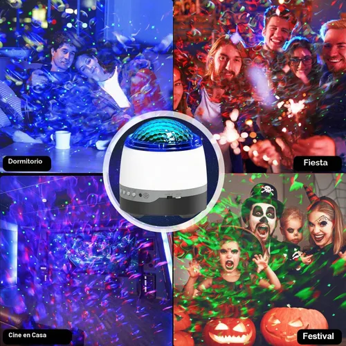 Vista 8 de Proyector de galaxia para dormitorio, proyector de estrellas, control remoto y altavoz Bluetooth de ruido blanco, 8 sonidos de chupete